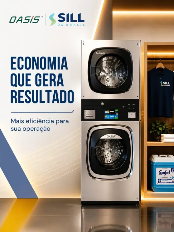 Lavadora e secadora Oasis: economia que gera resultado