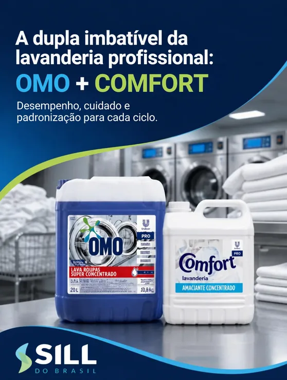 Omo e Comfort: dupla de químicos profissionais para lavanderia